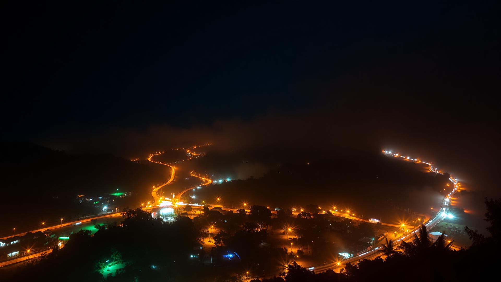 Mettupalayam foothills at night